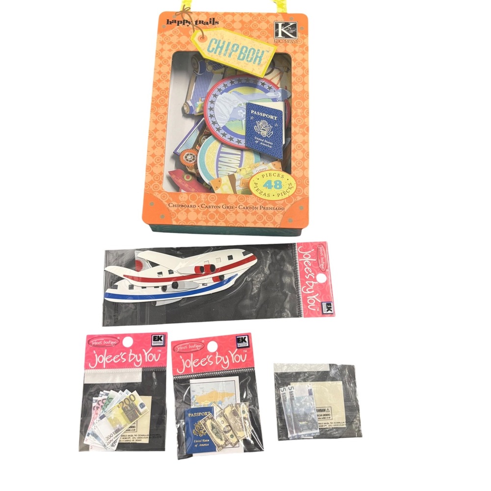 K&Company Happy Trails Chipboard & Jolee's Boutique Travel Sticker Lot 20+ Pc